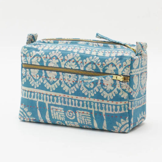 Medium Toiletry Bag ~ Blue Button