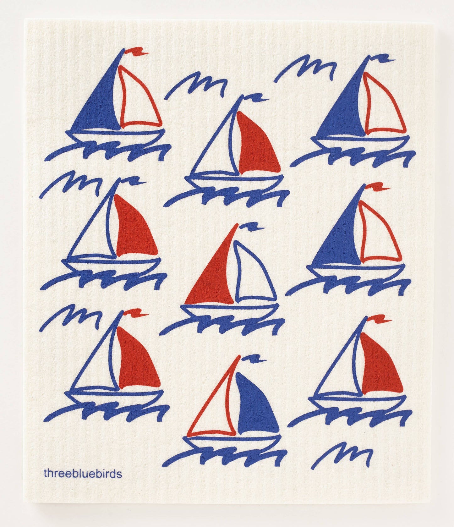 Swedish Dishcloth ~ Sailboats