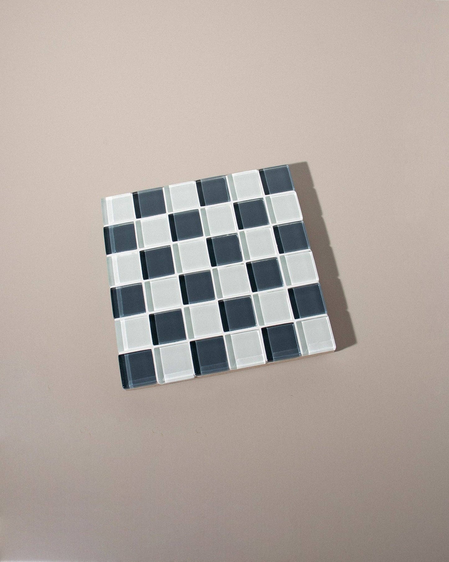 Square Glass Tile Tray ~ Stone Wall