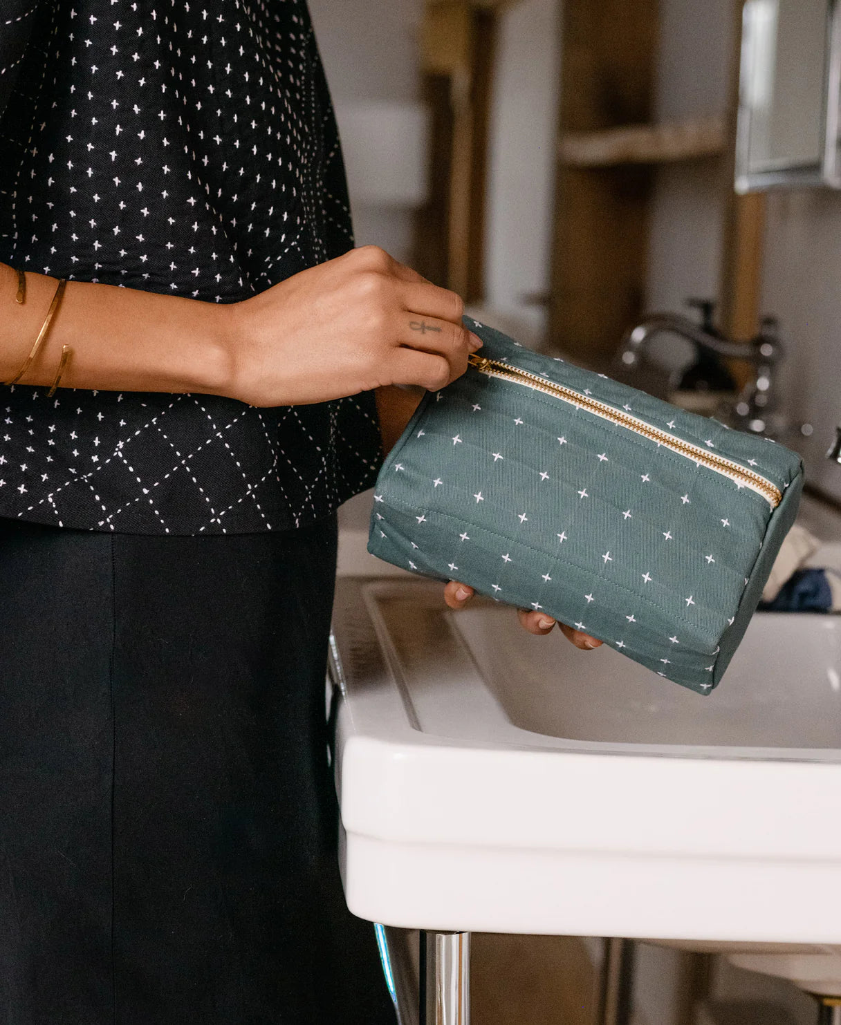 Medium Cross-Stitch Toiletry Bag