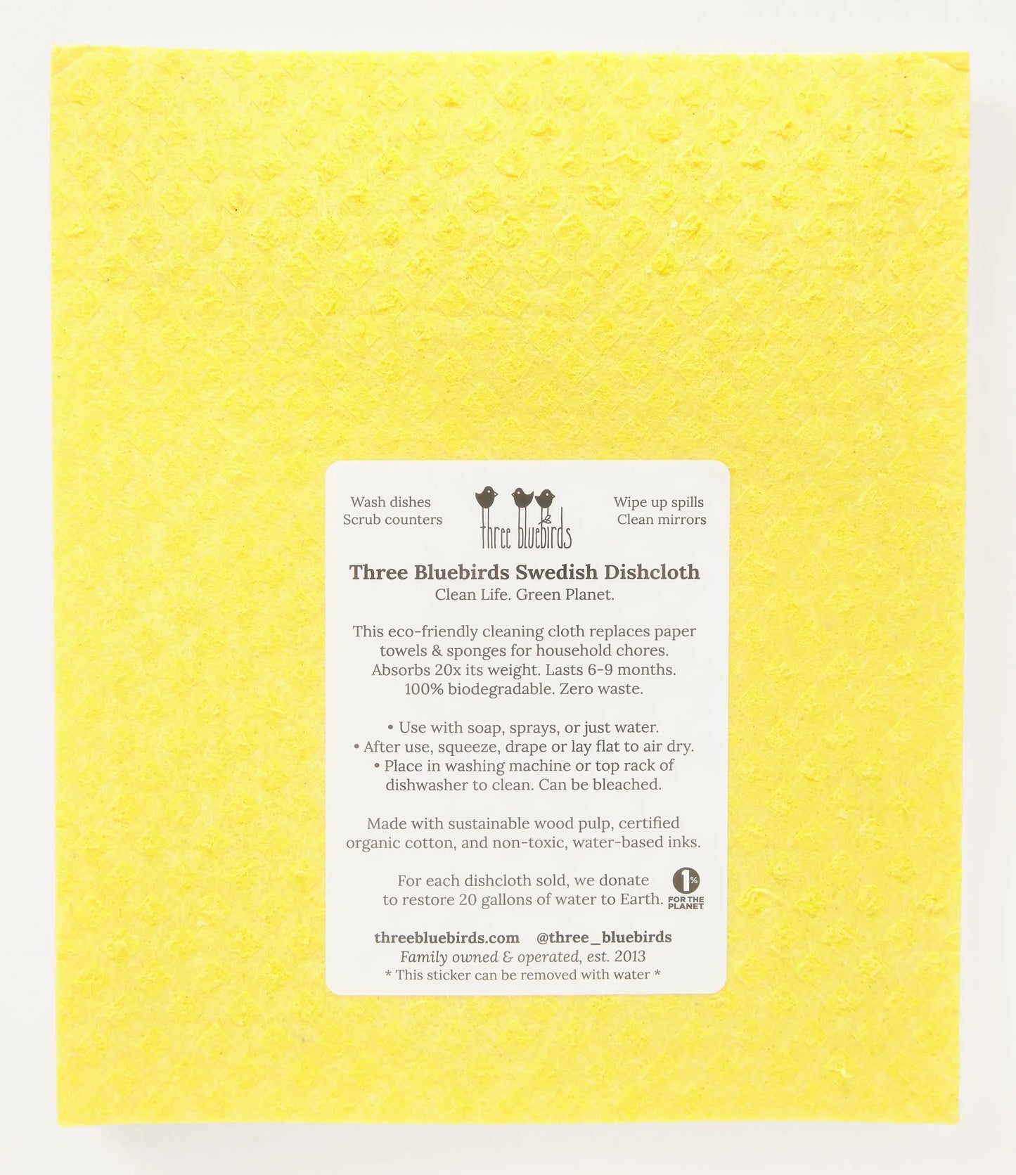 Swedish Dishcloth ~ Oranges on Yellow