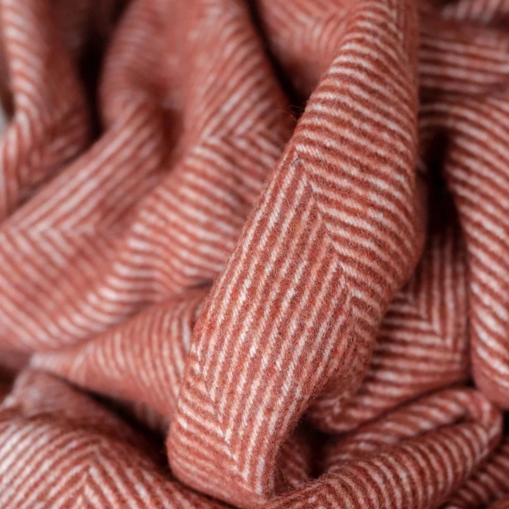 Couch Throw ~ Rust Herringbone