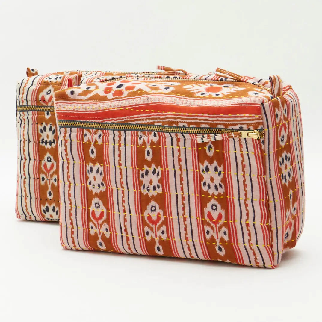 Large Toiletry Bag ~ Orange Motif