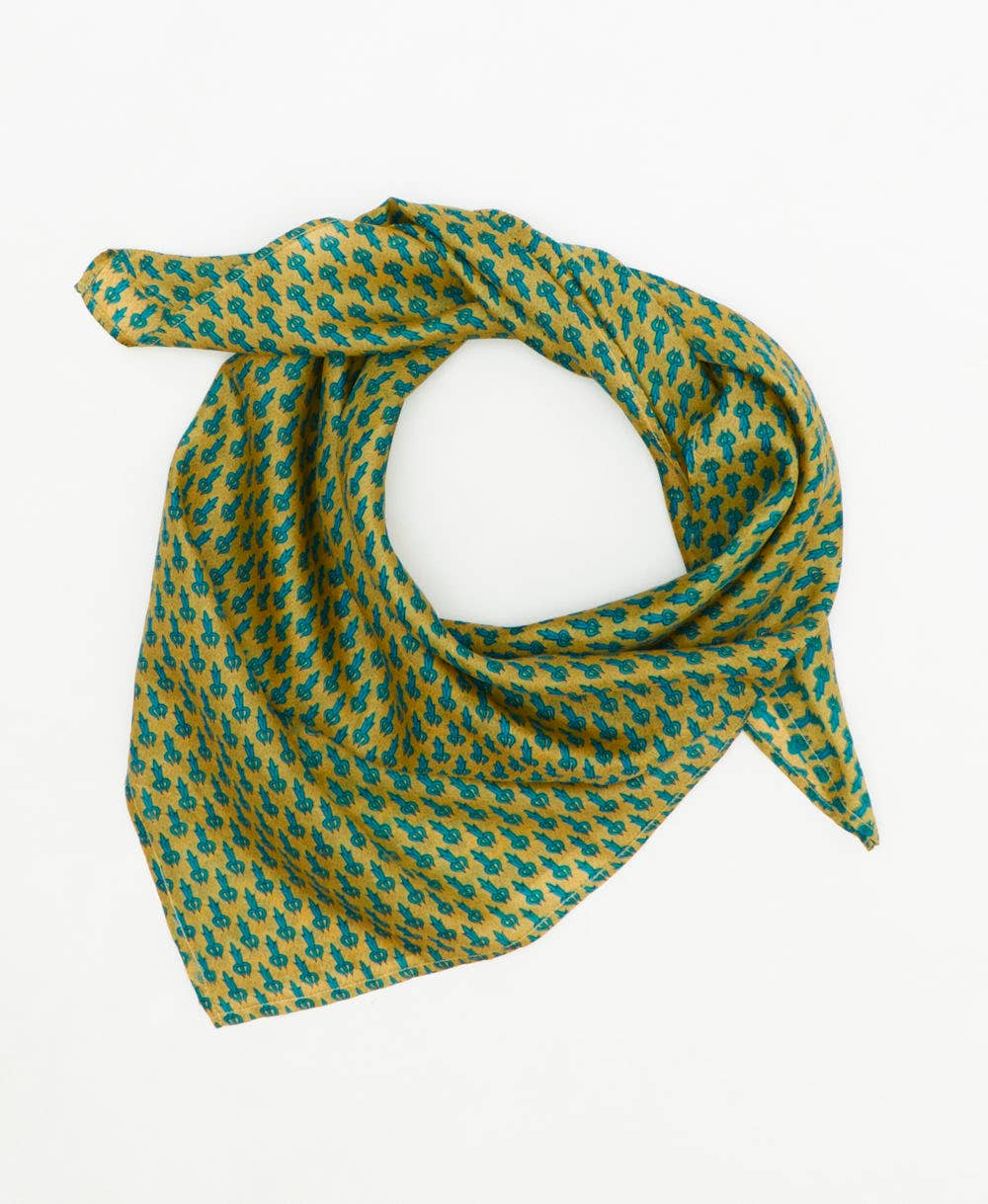 Vintage Silk Square ~ Serene Green