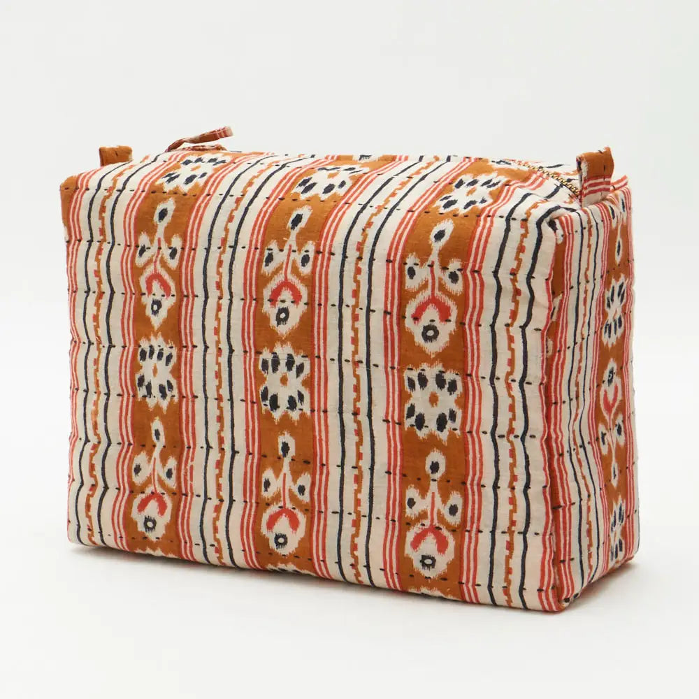 Large Toiletry Bag ~ Orange Motif