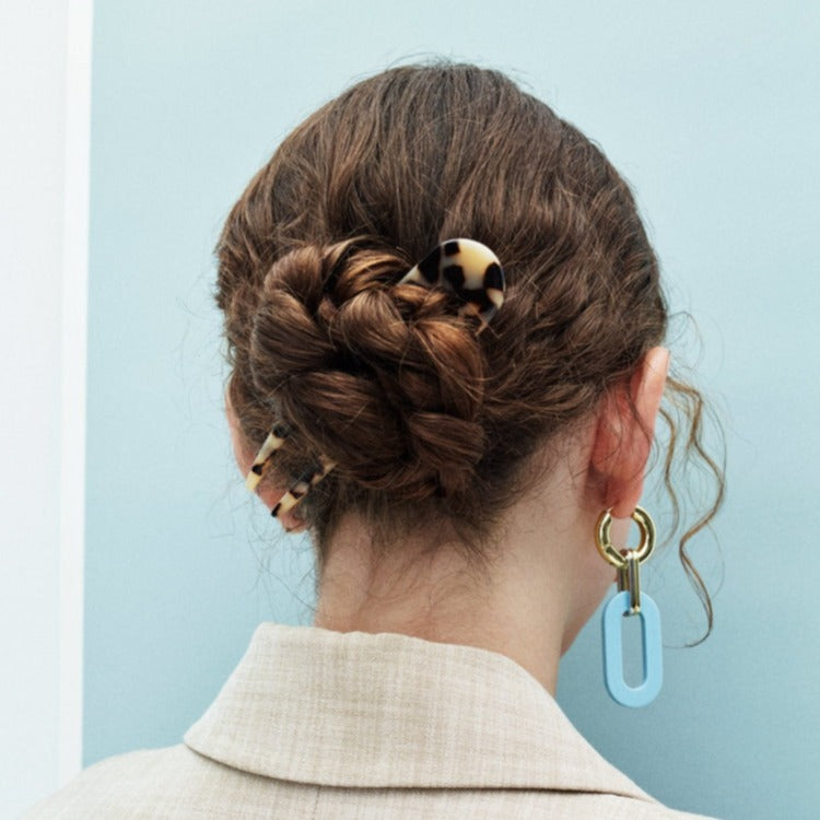 French Hairpin ~ Blonde Checker