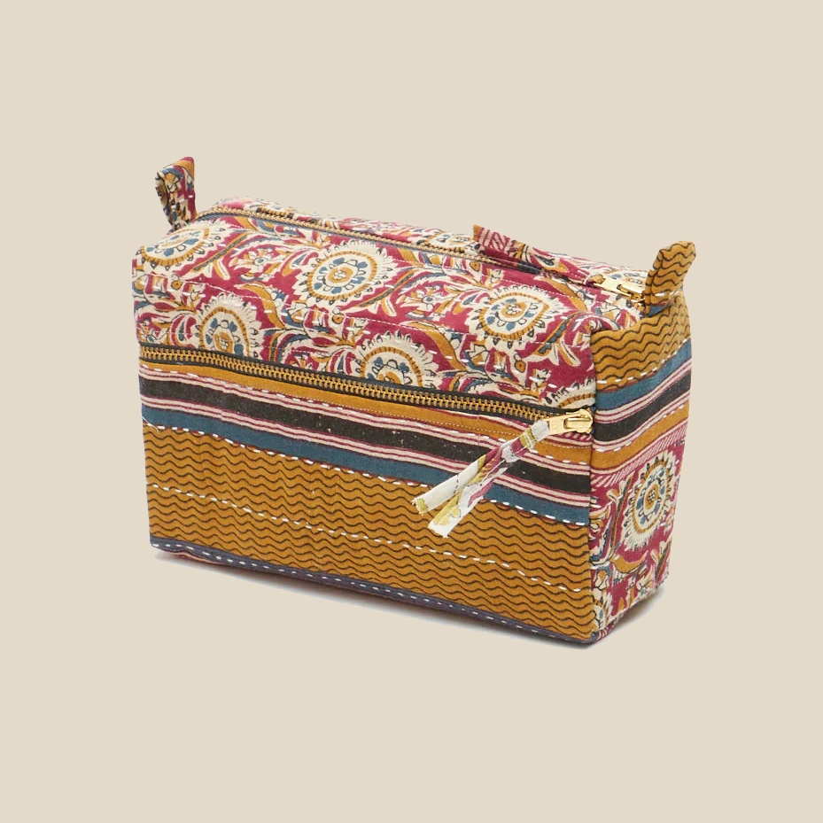 Vintage Sari Toiletry Bag ~ Medium