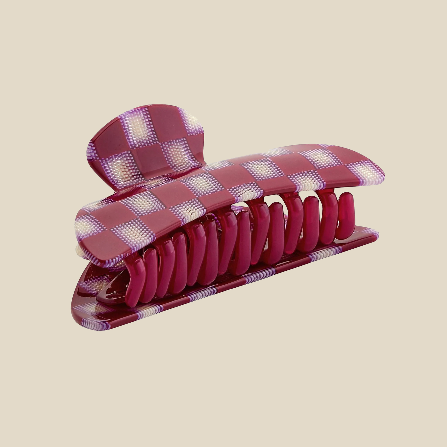 Hair Claw ~ Fuchsia Checker
