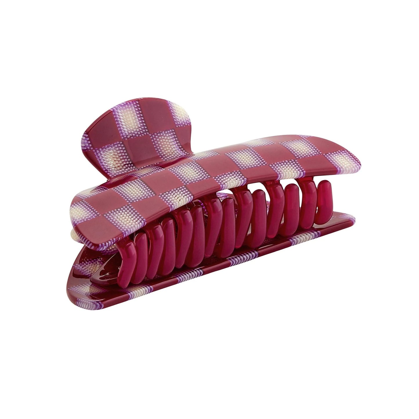 Hair Claw ~ Fuchsia Checker