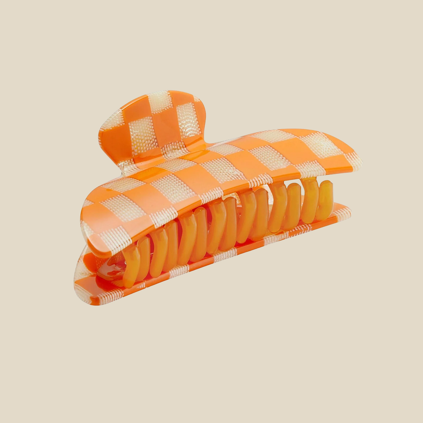 Hair Claw ~ Orange Checker