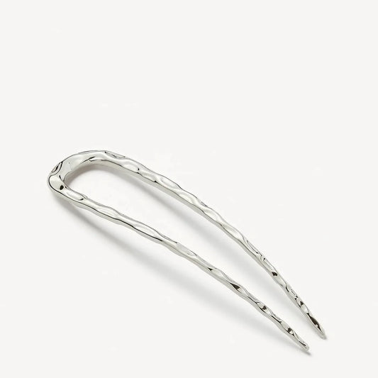 Wavy Silver French Hairpin
