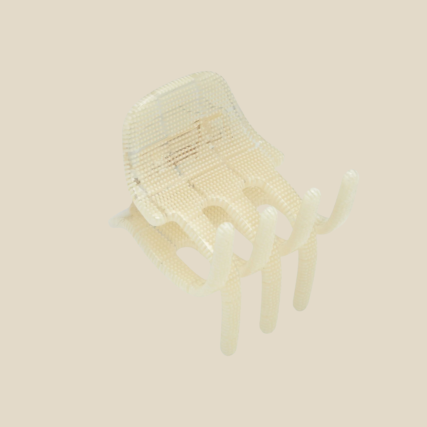 Hair Claw ~ Cream Dot Checker