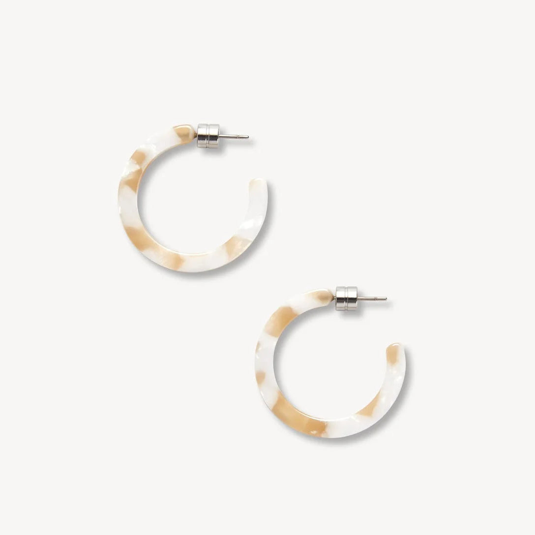 Mini Hoops ~ Taupe Shell