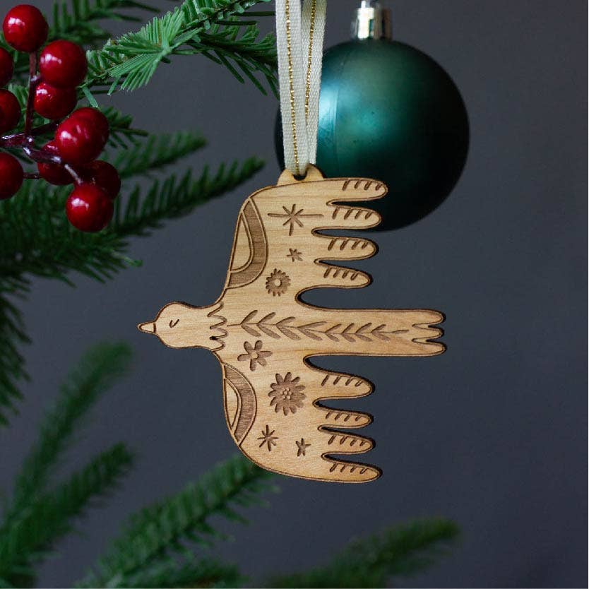 Wood Ornament ~ Whimsy Bird