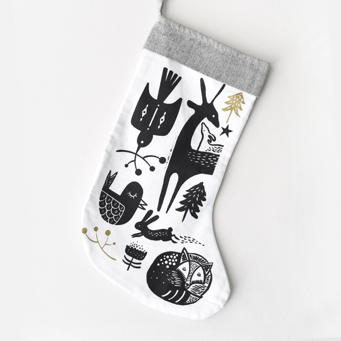 Christmas Stocking ~ Woodland Wonderland in White