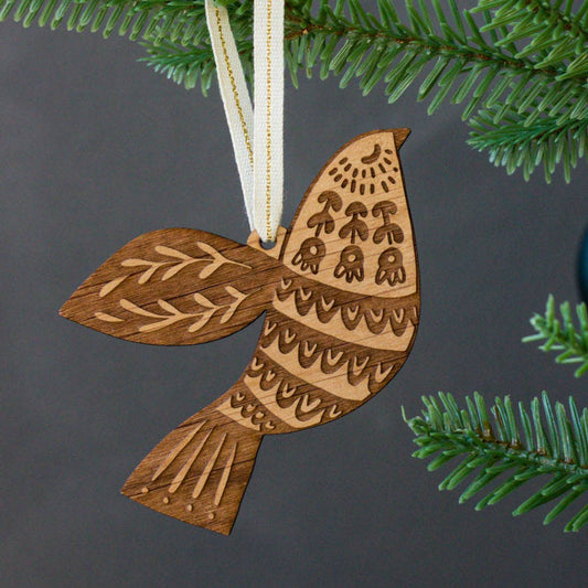 Wood Ornament  ~  Dove