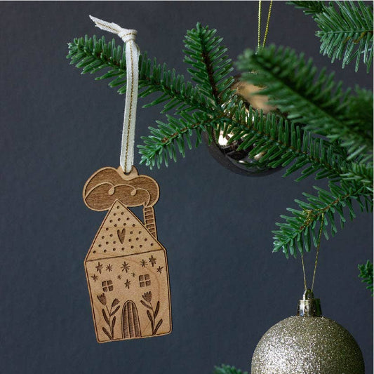 Wood Ornament  ~  Whimsical House