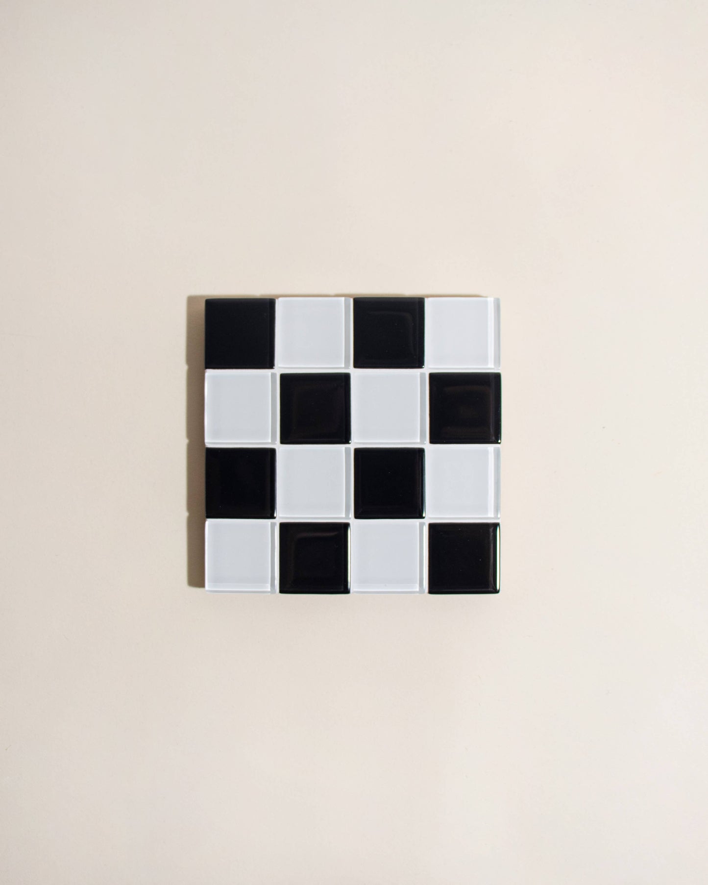 Glass Tile Coaster ~ Classic B&W
