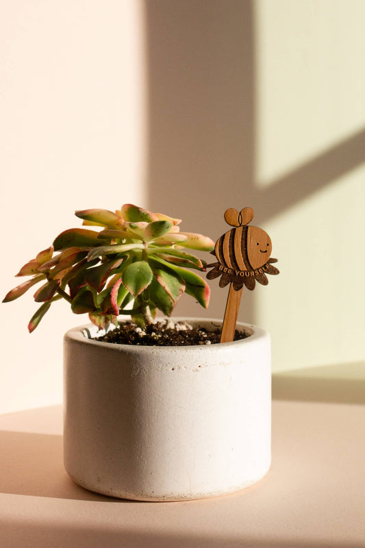 Wood Plant Pick ~  Bee Yourself Bumblebee