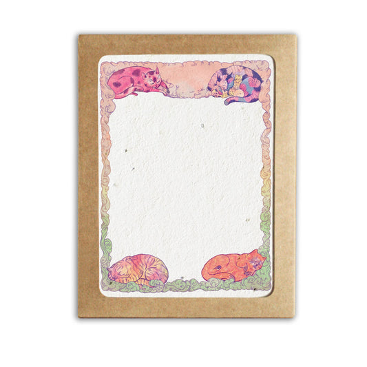 Flat Notecard Set (Plantable) ~ Cozy Cats