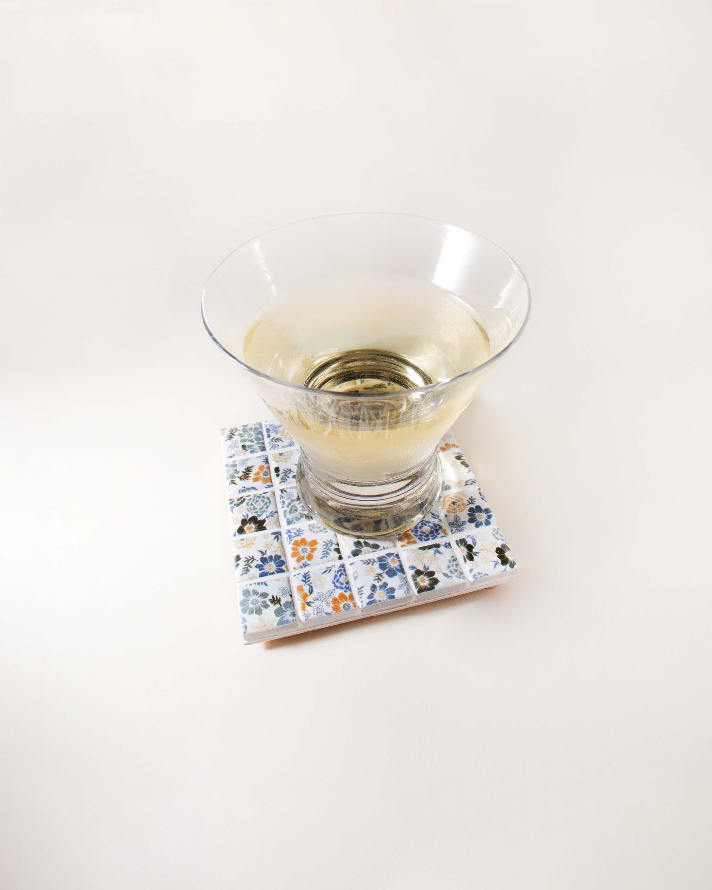 Glass Tile Coaster (Mosaic) ~ Jardin De Fleurs