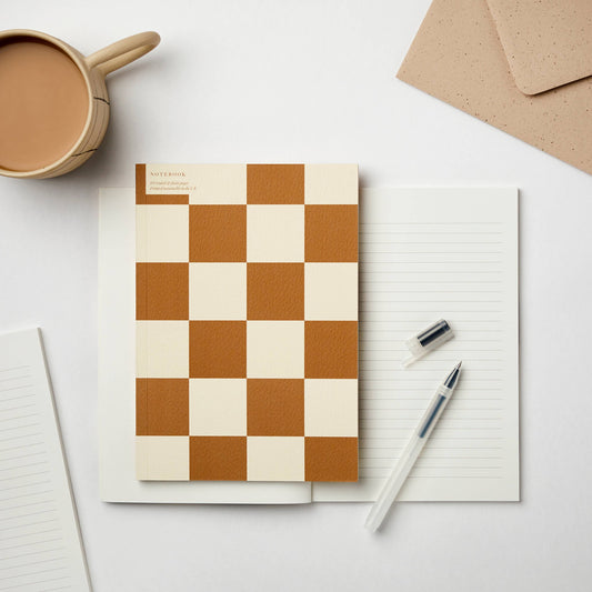 Notebook ~ Tan Checkerboard