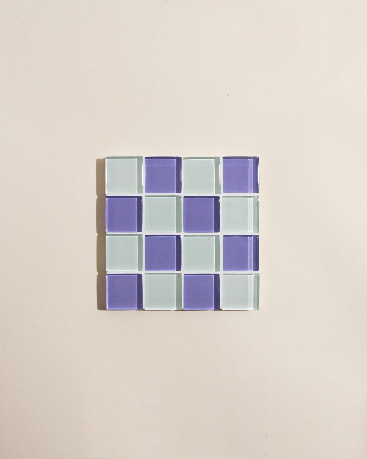 Glass Tile Coaster ~ Lavender Latte