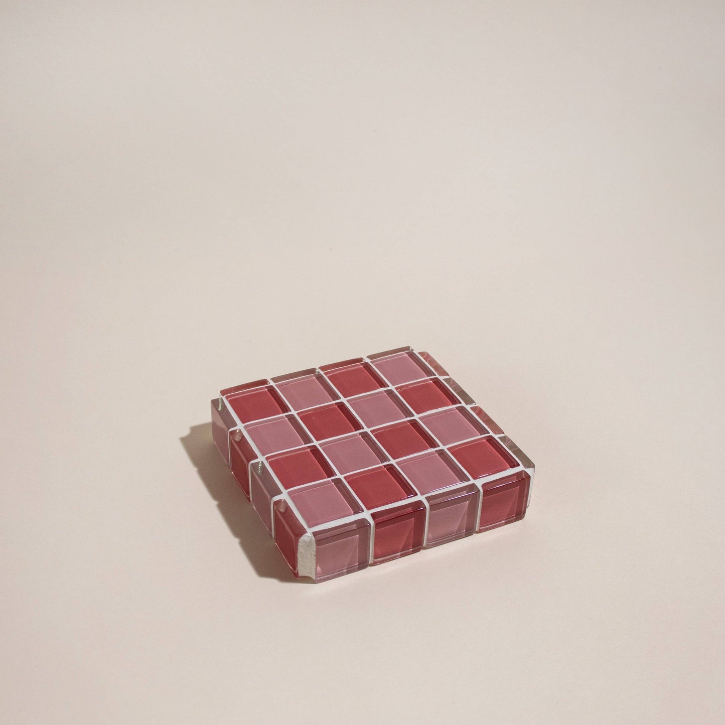 Glass Tile Cube ~ Cotton Candy