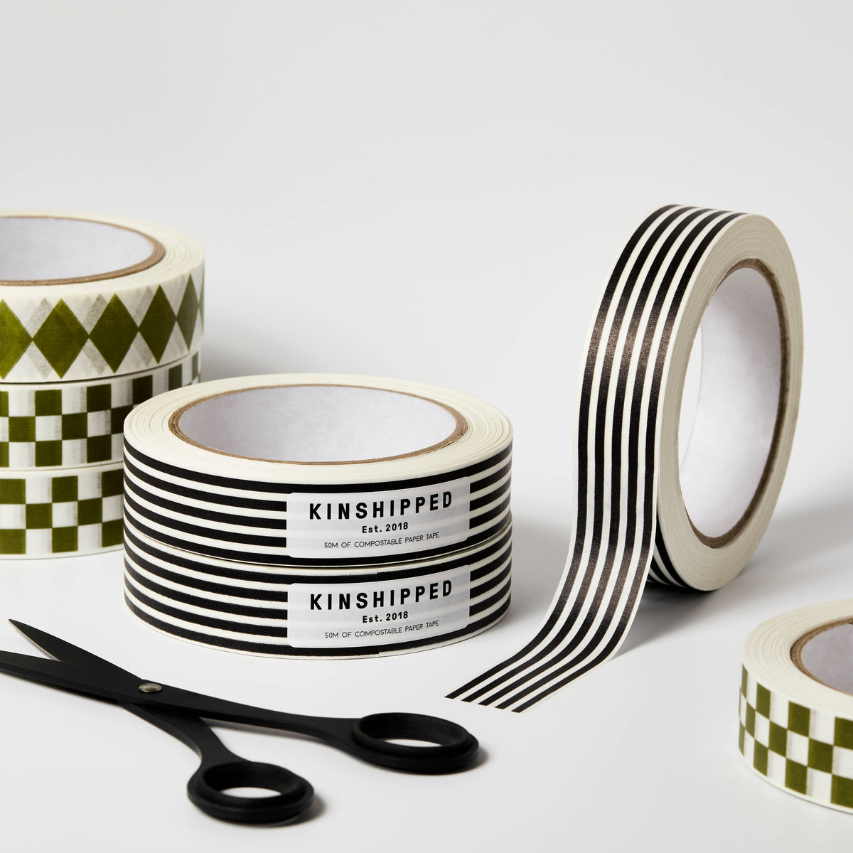 Compostable Paper Tape ~ Horizontal Stripes