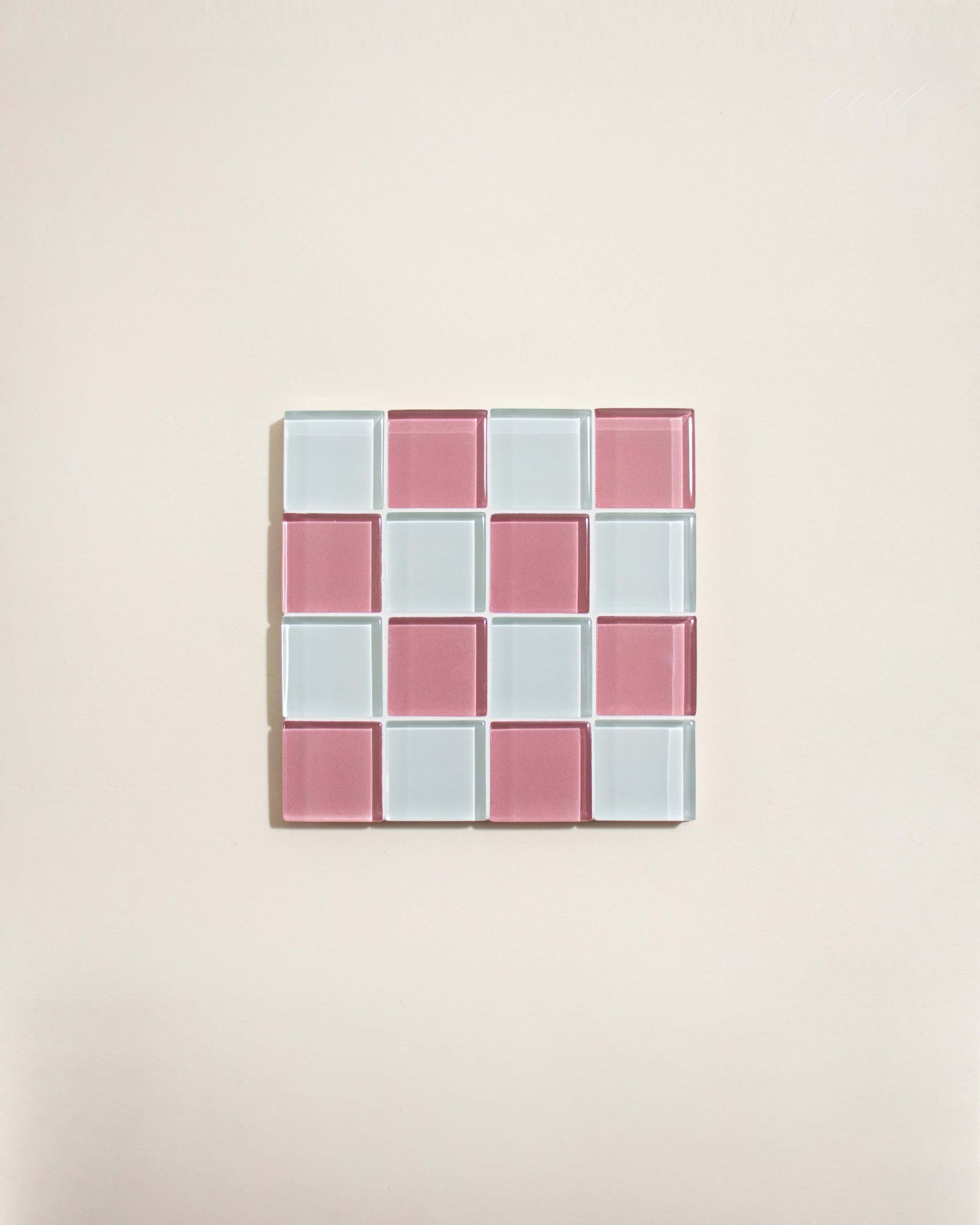 Glass Tile Coaster ~ Pink Himalayan Salt