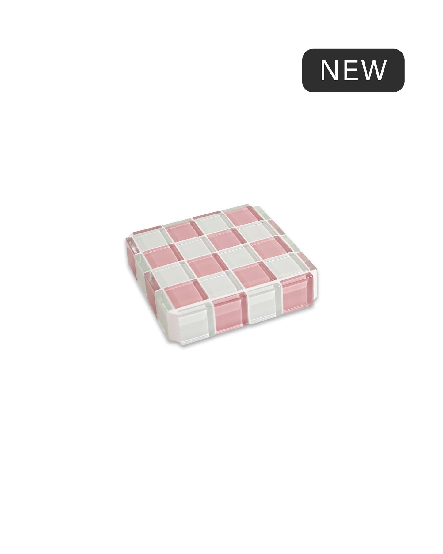Glass Tile Cube ~ Pink Himalayan Milk Chocolate