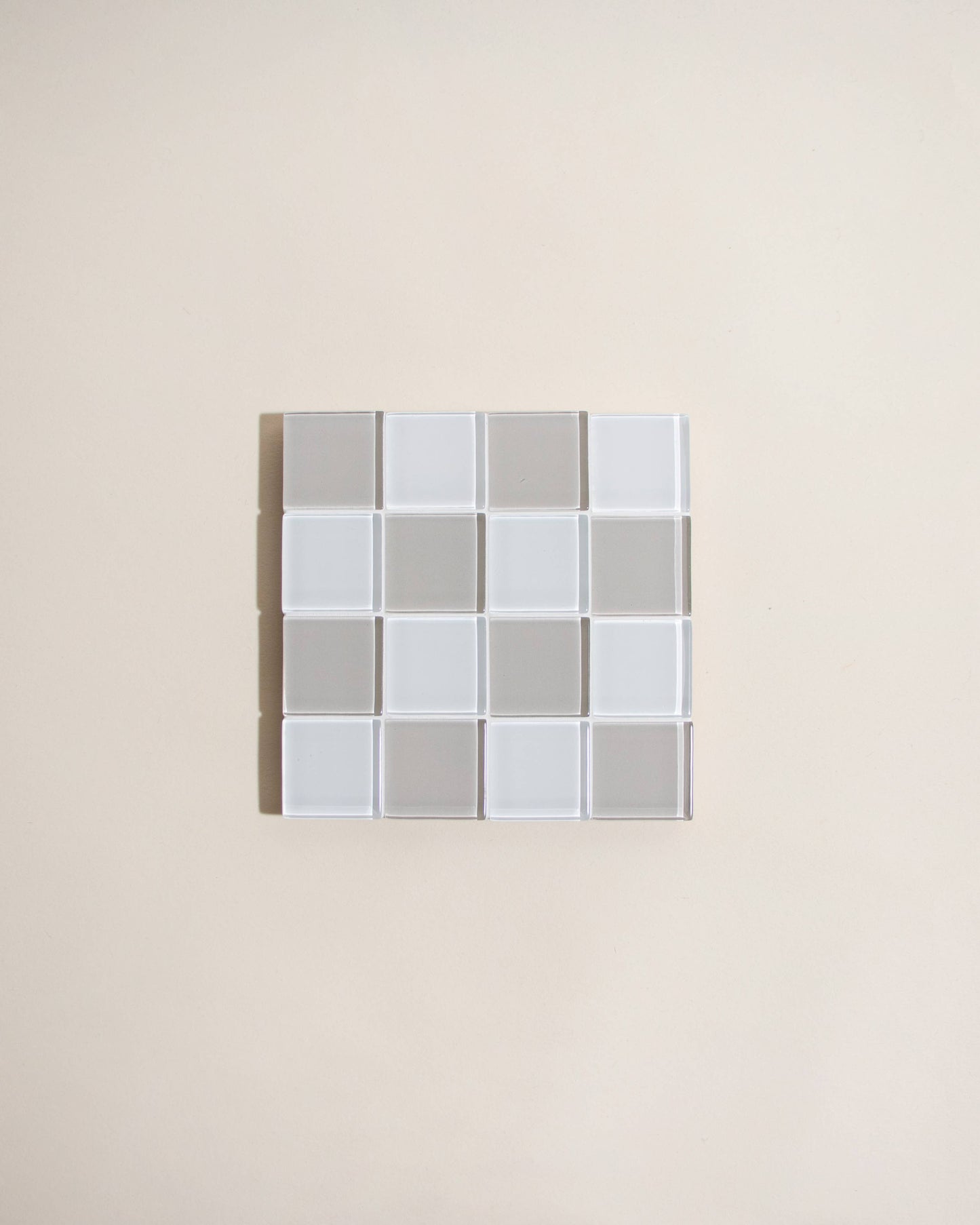 Glass Tile Coaster ~ Linen