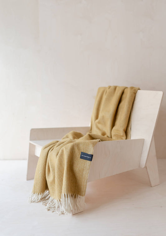 Knee Blanket ~ Mustard Herringbone
