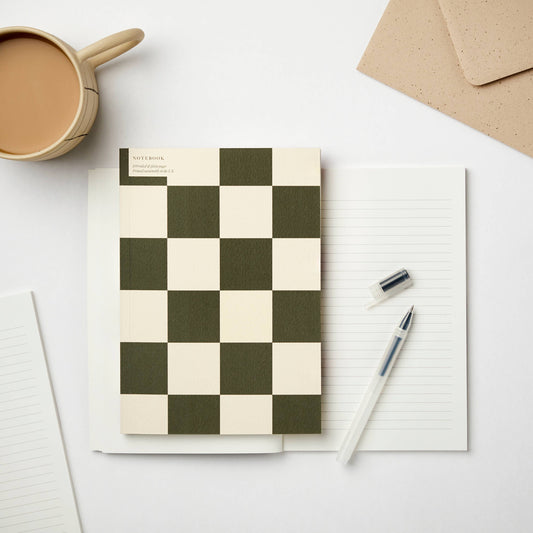 Notebook ~ Checkerboard Green
