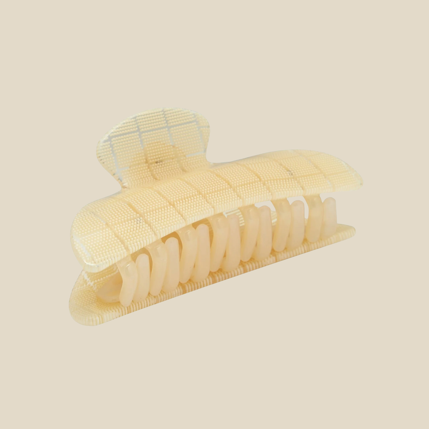 Hair Claw ~ Cream Dot Checker