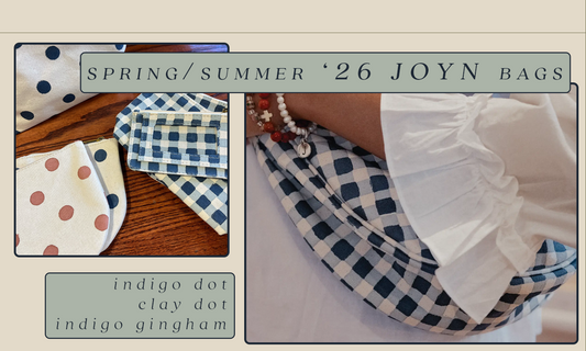 Indigo Gingham, Clay Dot & Indigo Dot: Meet Joyn's Spring '26 Collection
