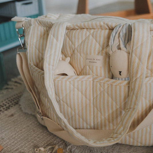Quilted Diaper Bag ~ Yellow Stripe