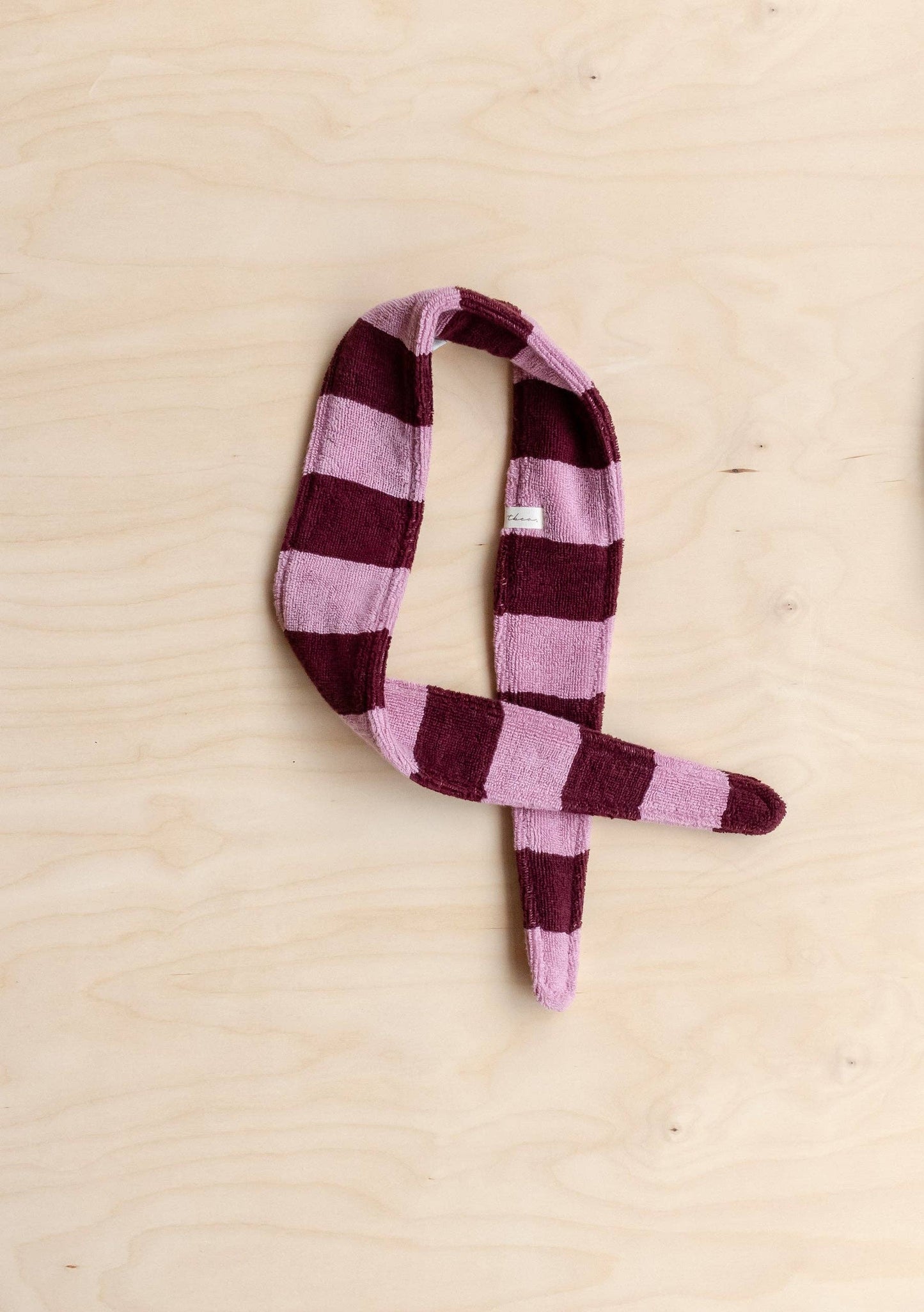 Terry Cotton Hair Tie ~ Burgundy Stripe