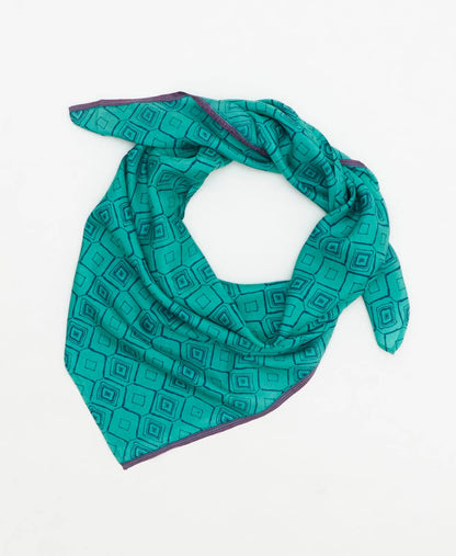 Vintage Silk Square ~ Blue Diamond