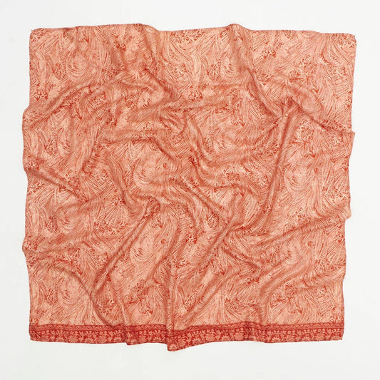 Vintage Silk Square ~ Peachy Keen