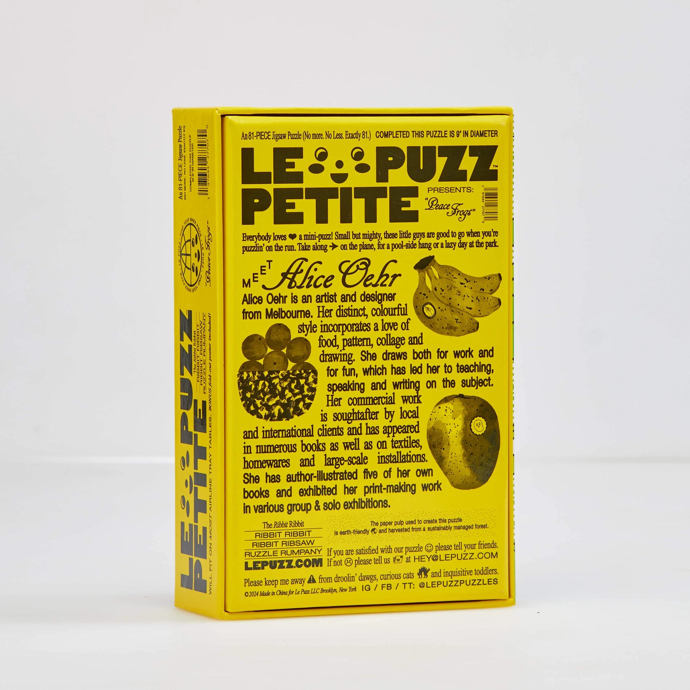 Round Puzzle (81 Pieces) ~ Peace Frogs