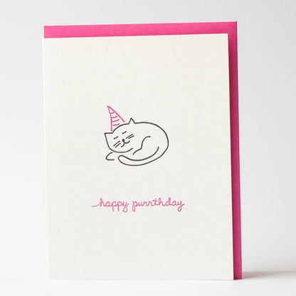 Birthday Greeting Card ~ Happy Purrthday