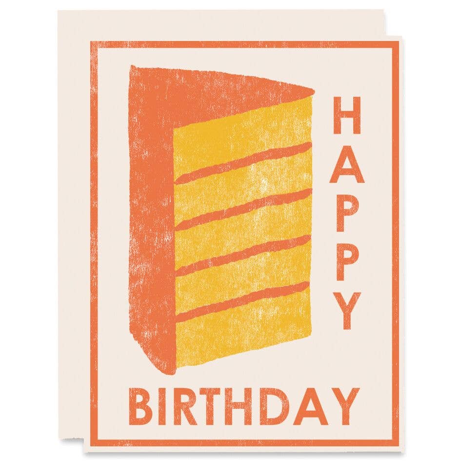 Birthday Greeting Card ~ Yellow Cake