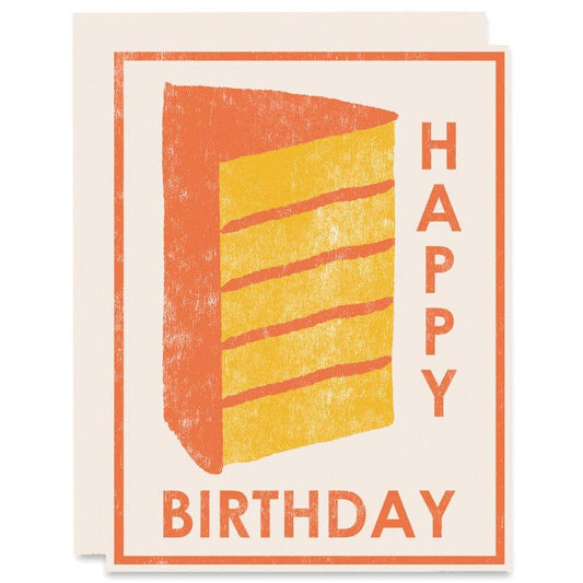 Birthday Greeting Card ~ Yellow Cake