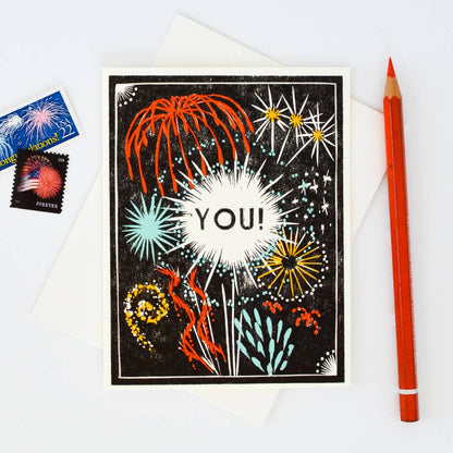 Celebratory Greeting Card ~ For You Fireworks