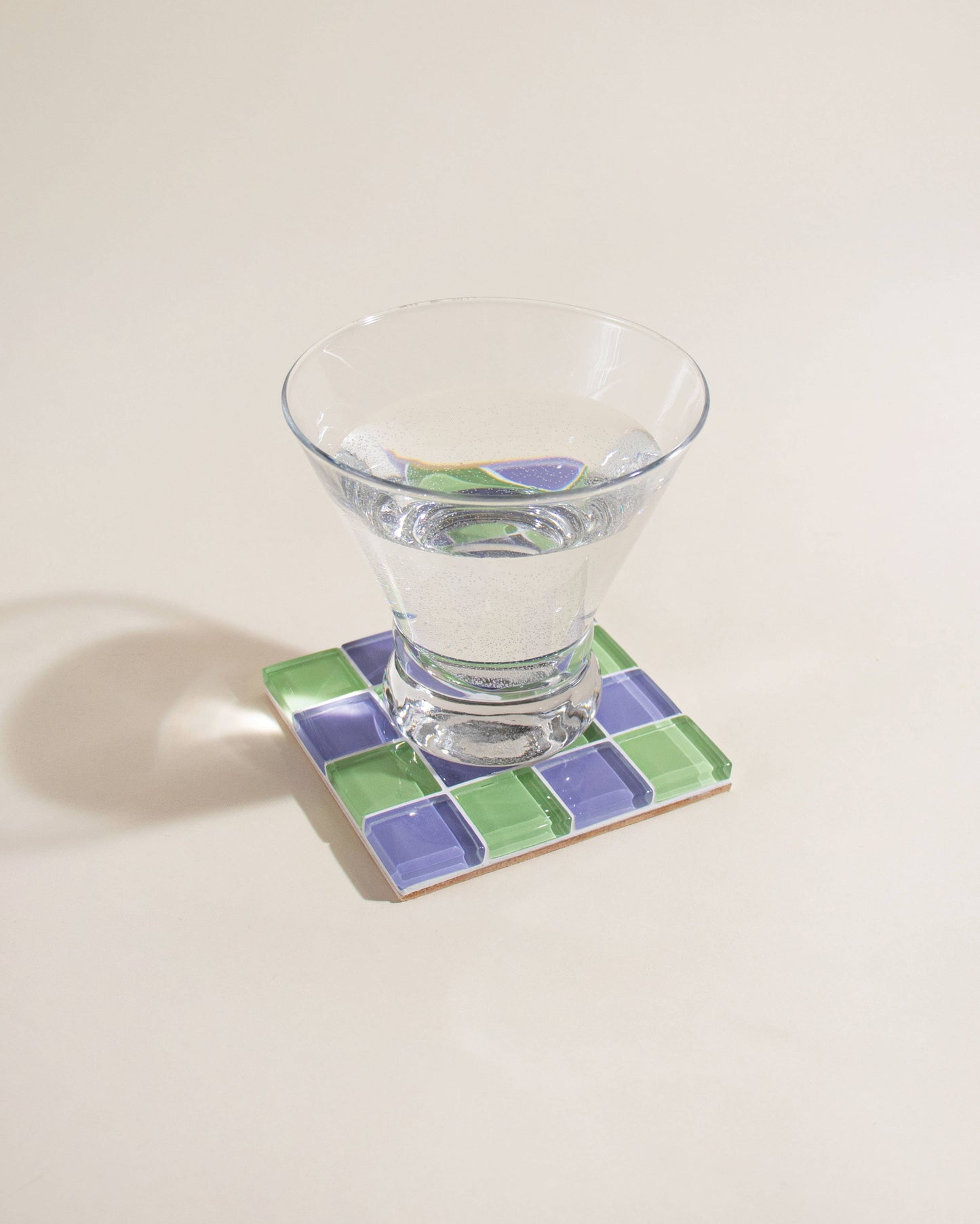 Glass Tile Coaster ~ Ube Matcha Latte
