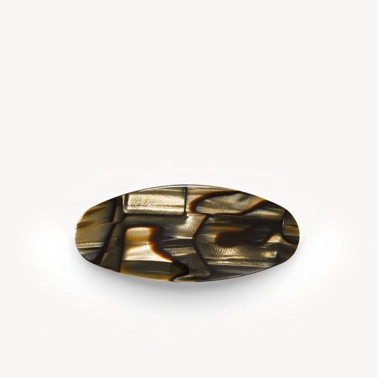 Jumbo Oval Barrette ~ Midnight Horn