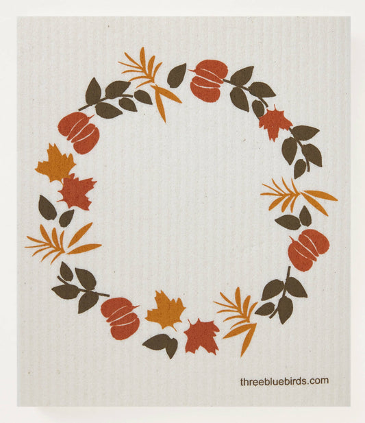 Swedish Dishcloth ~ Autumn Wreath