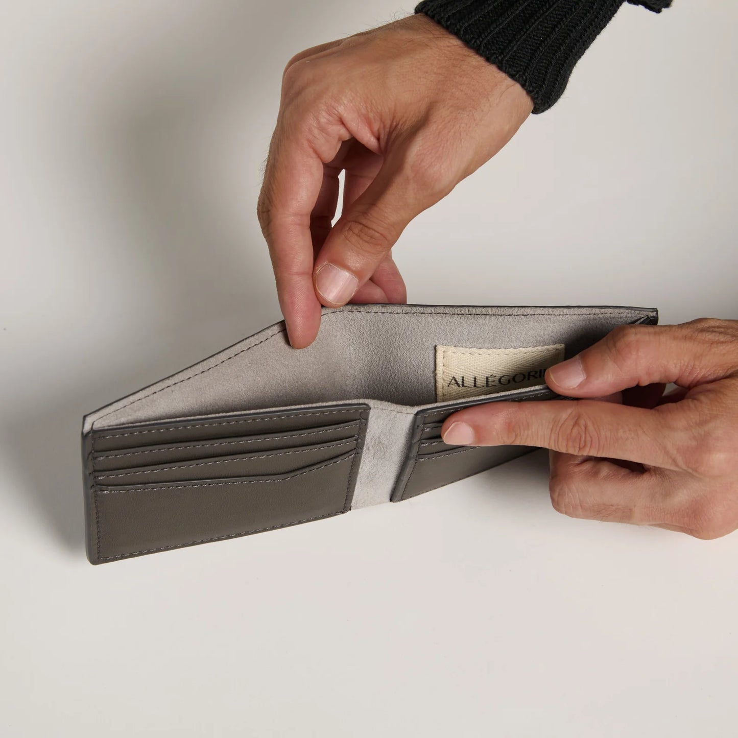 (Copy) Pineapple Leather Bifold Wallet ~ Grey