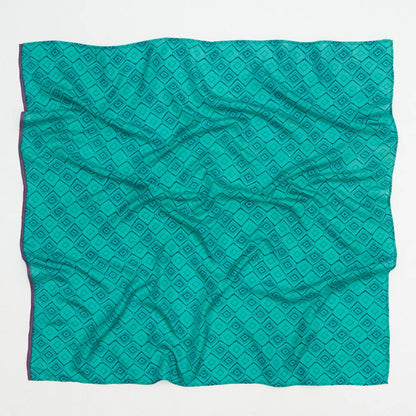 Vintage Silk Square ~ Blue Diamond